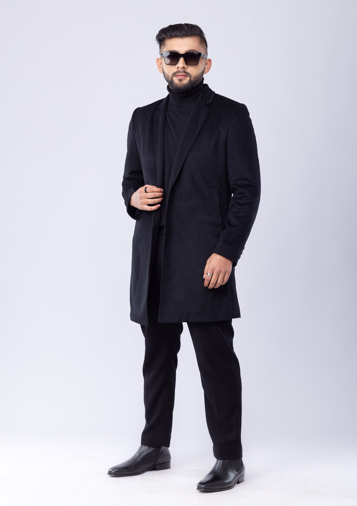 Men's Single Breasted Overcoat LOGO Ethical Clothing Brand. Made In